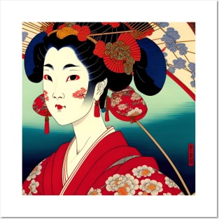 Geisha Study A in Japanese Style Posters and Art